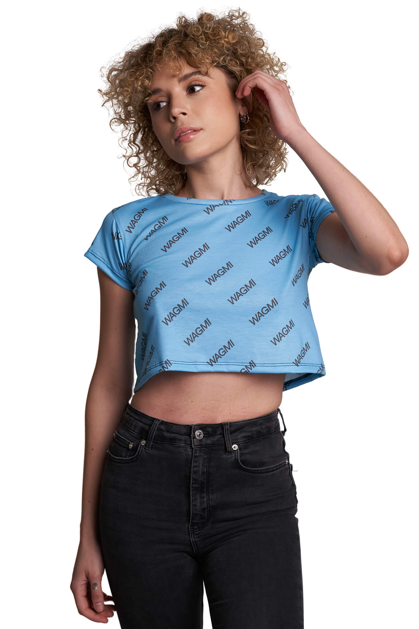 WAGMI AllOver Print Womens Crop Tee