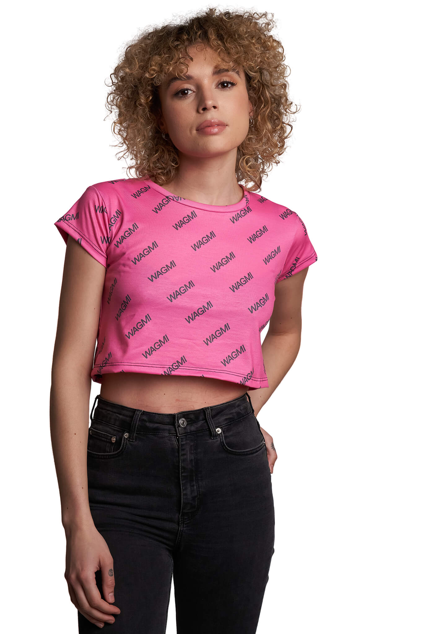 WAGMI AllOver Print Womens Crop Tee